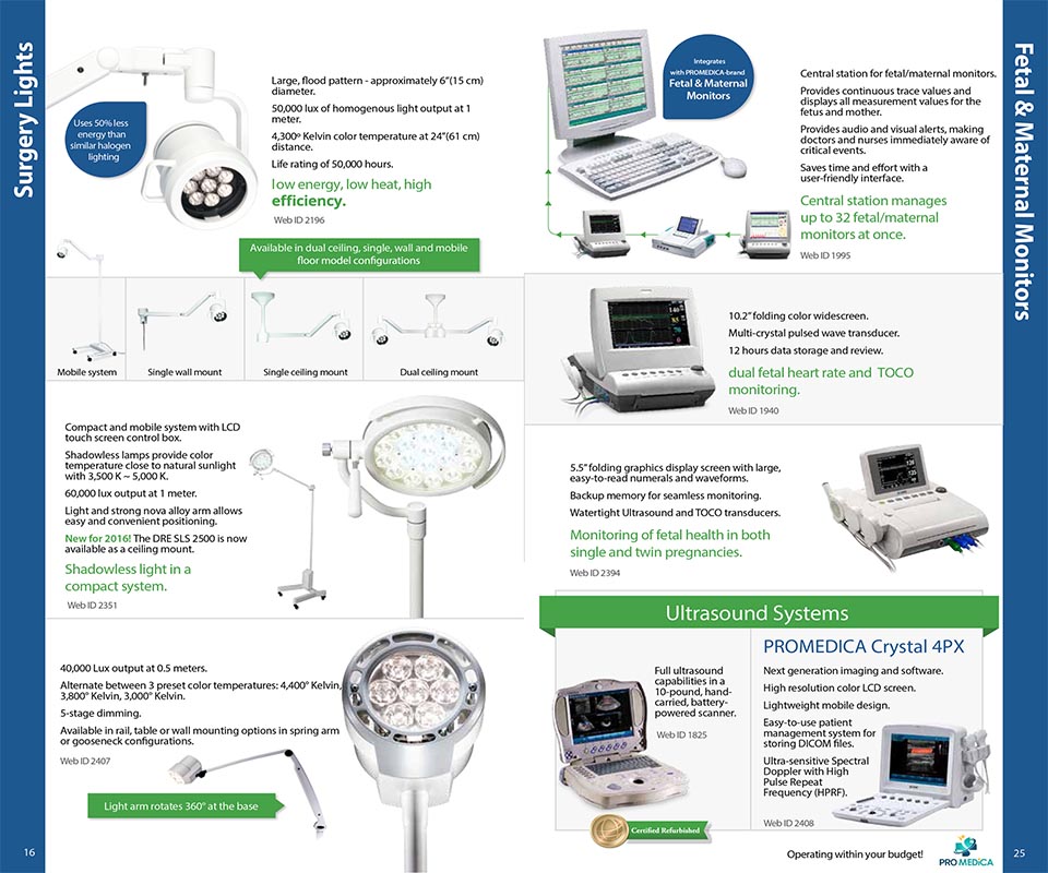 Surgery Lights & Fetal and Maternal Monitors